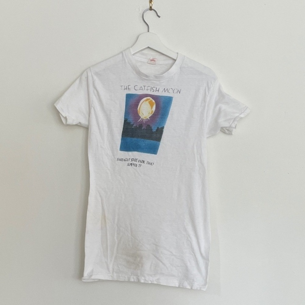Vintage 1977 Healthknit Tee Mens Large White Vintage Americana 70s Retro